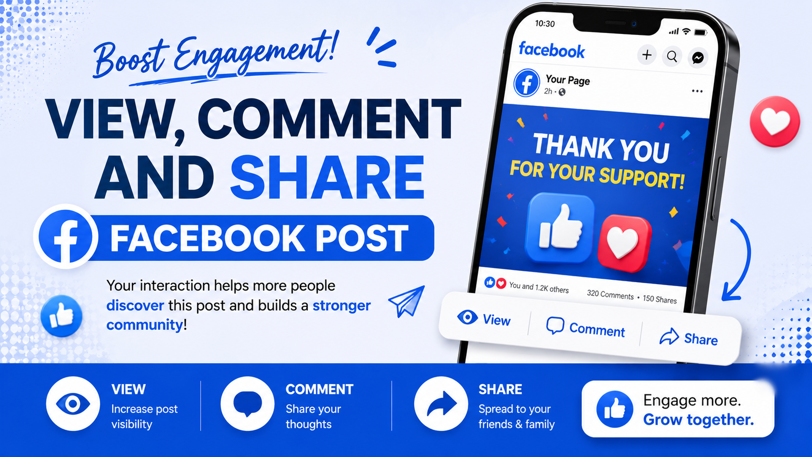 Like, Comment and Share Facebook Post