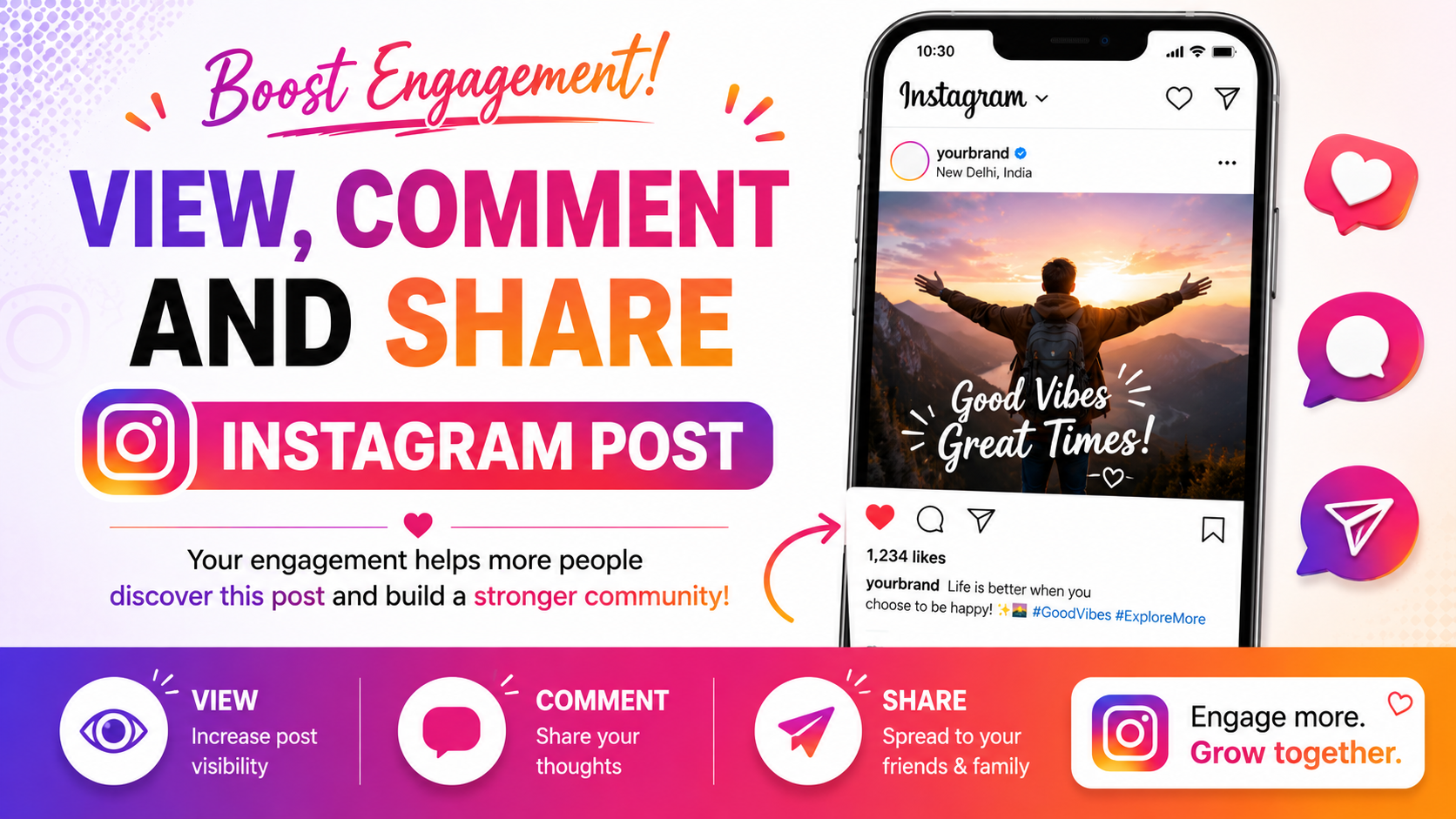 Like, Comment and Share Instagram Post