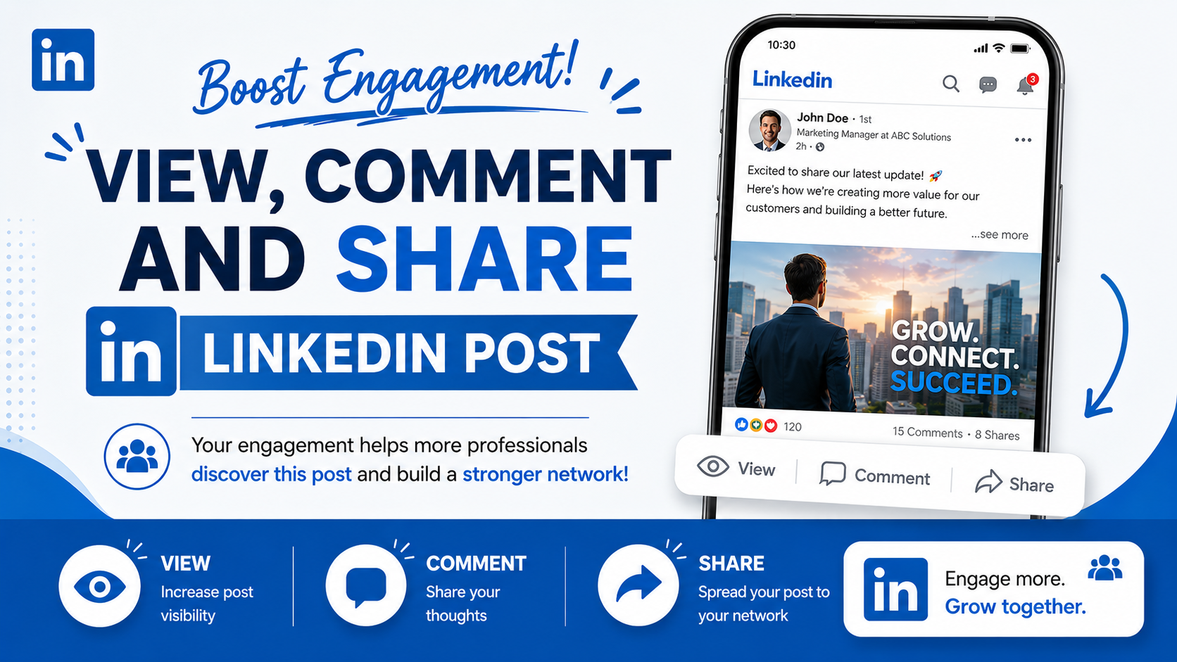 Like, Comment and Share LinkedIn Post